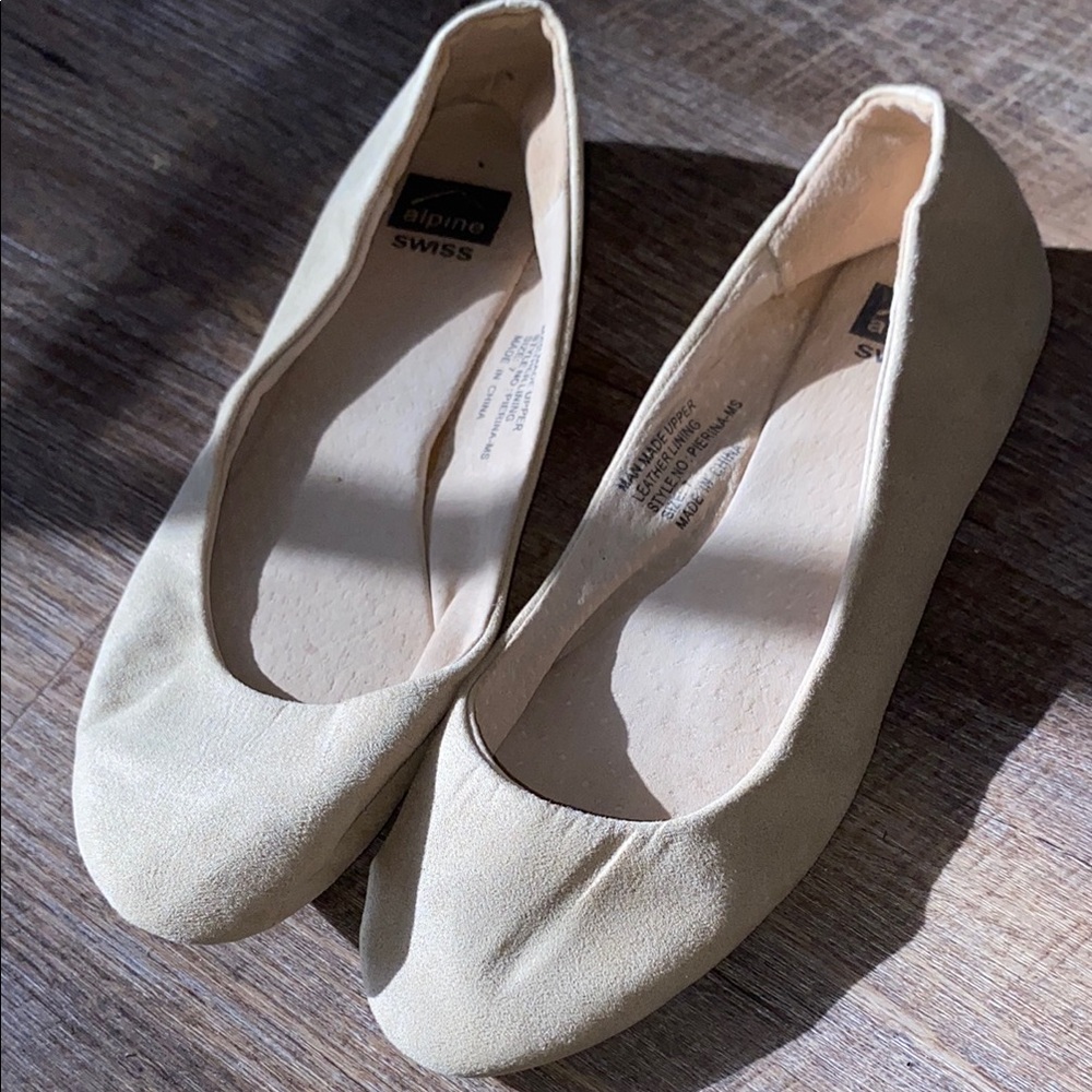 Alpine Swiss Beige Ballet Flats